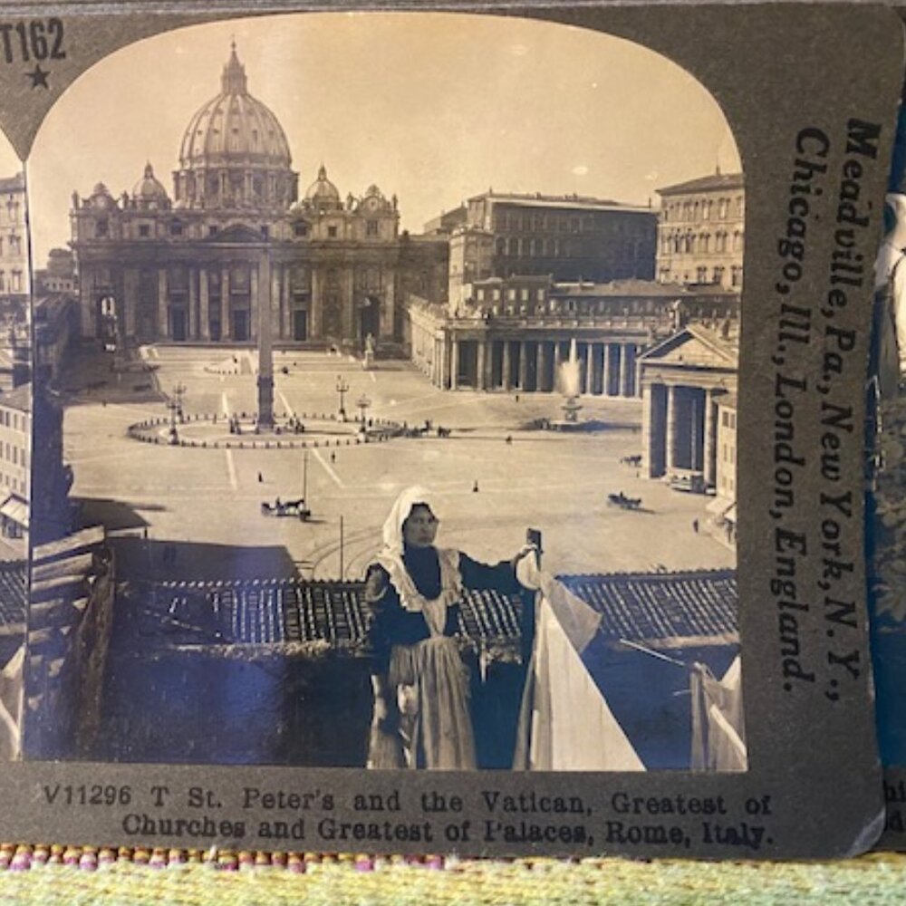 Vintage Keystone Stereoview St. Peter's Vatican Rome Italy T162